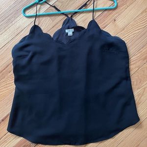 J.Crew black scalloped camisole